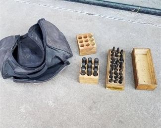 steel letter and number stamps- missing one letter with tool bag