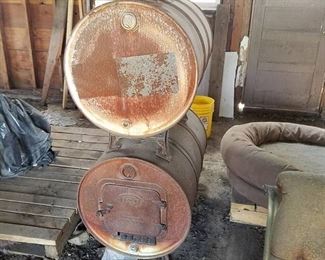 double barrel stove with pipe