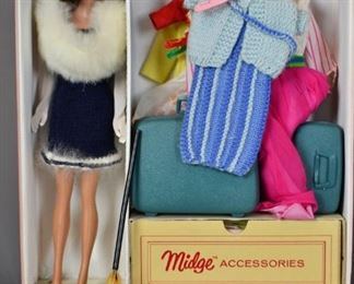 Vintage Barbie Case & Midge Doll