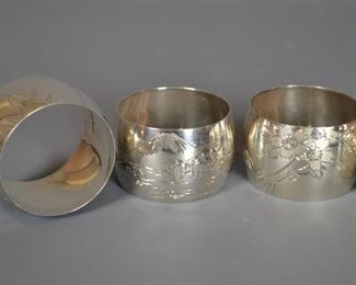 .950 Sterling Silver Napkin Rings (5), 104g