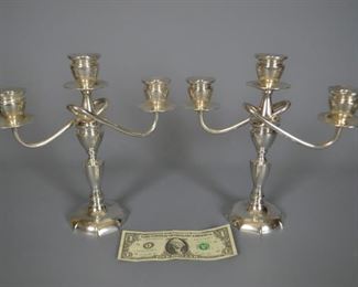 .950 Sterling Silver Candleabra (pr), 1128g