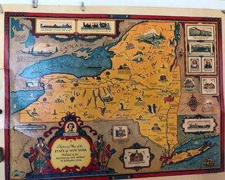 1937 historical map bureau map of new york