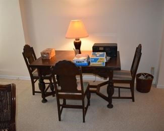Pub table and six chairs