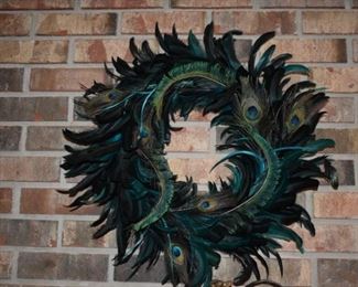 Peacock feather wreath