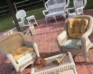 Also Just Added...A True Wicker Settee, Table, and Chair!...