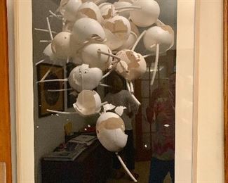 Aliza Olmert "Eggshells with white vinyl tubing"