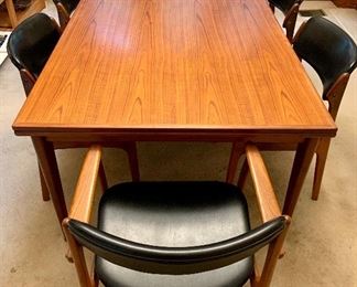 JL Modler Expanding Table & Erik Buch Arm Dining Chairs