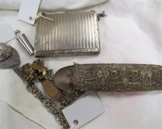 Victorian chatelaine spectacles holder.