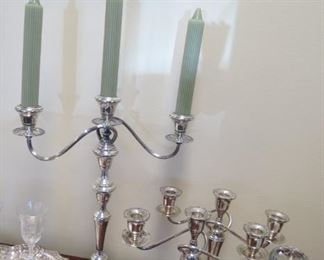 Sterling silver candelabra.