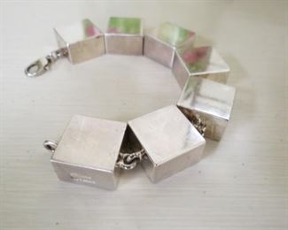 Signed Pekka Piekainen, Finland heavy sterling silver bracelet.