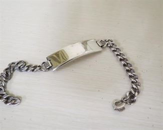 Sterling silver ID bracelet.