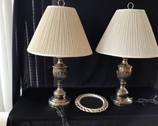 Brass Lamps and Mirror
