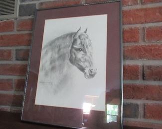 1908 Pencil drawing of a horse.  