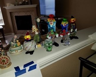 Murano Italian glass clowns