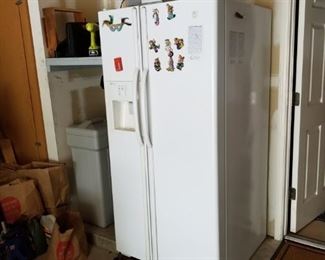 Maytag Plus with water dispenser and Ice Maker.  33 inches wide, 69 inches tall, 34 inches deep.
