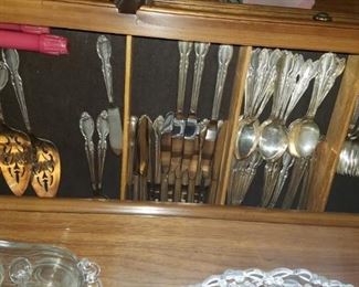 Large silverplate flatware set