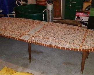 Unique tile top mid century coffee table