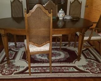 Thomasville dining table and 6 chairs