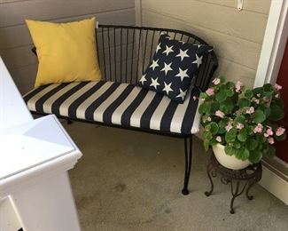 Iron Patio Bench ~ Plant Stand