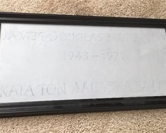 RARE JIM MORRISON The DOORS Framed Tombstone Etching w/ Photo Evidence 