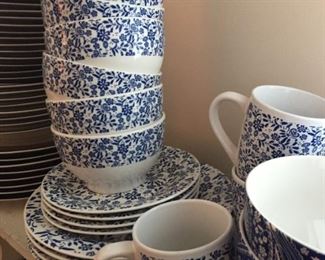 Blue and white china.