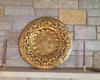 Large Brass Decorative Plate