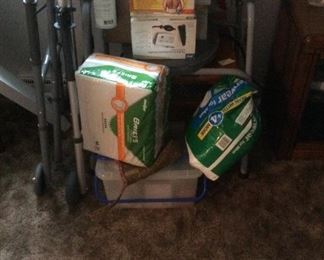 Walker and medical supplies