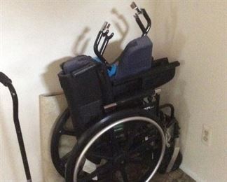 Wheelchair and walking cane