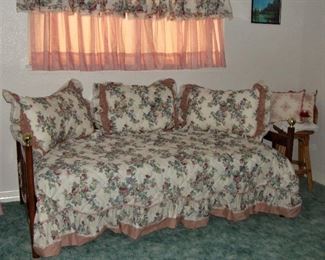 WOODEN DAYBED WITH ALL BEDDING - ADORABLE!