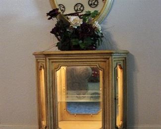 VINTAGE "BUTLER" THIS IS A GREAT SET! SMALL LIGHTED DISPLAY CABINET WITH MIRROR.