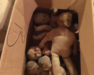 Assorted old dolls
