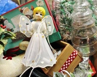 Vintage Christmas Lot - Retro Angel Tree Topper and much more