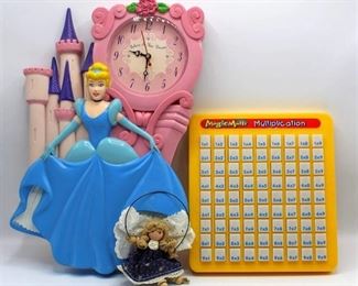Cinderella Clock, Magic Math Multiplication & Angel Figurine