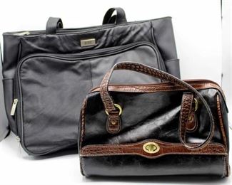 Bill Blass Black Tote and Black Satchel purse