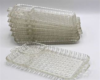 (7) Vintage Crystal Snack Platters