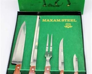 Vintage Maxam Steel Knife Carving Set