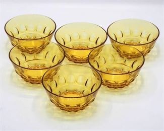 (6) Amber glass bowls