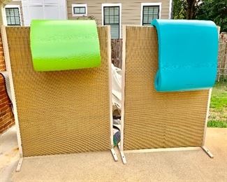 Frontgate pool floats and 2 privacy screens