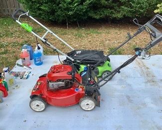 gas and electric lawn mowers