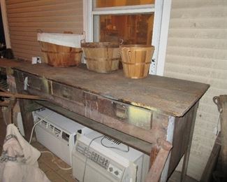 Great kitchen island/old farm table