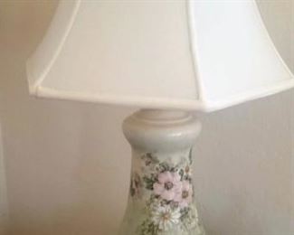 Pair Steger signed  hand painted Lamps