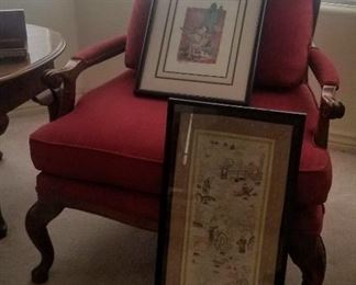 Vintage armchair mahogany frame Bergere style