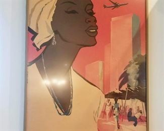 Vintage airline poster Air Congo Leppolaville