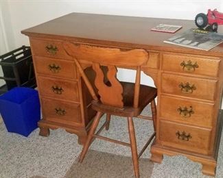 Vintage cherry kneehole desk