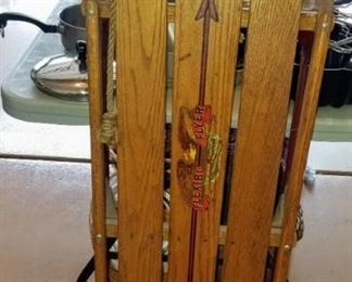 Vintage flexible flyer sled American made extra long snow sled decals still intact