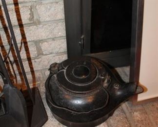 Vintage cast iron tea kettle