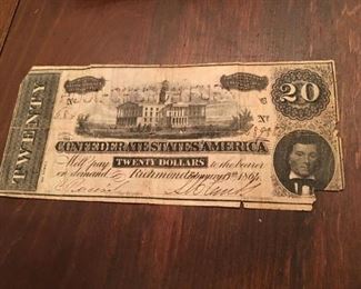 Confederate $20 bill
