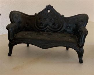 Vintage Cast Iron Toy Sofa