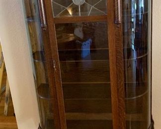 Antique Curved Glass Display Cabinet