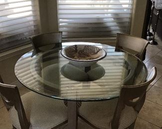 - Gold glass table with (4) chairs